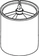 TECE-Geruchsverschluss mit flachem Ablauf, bestehend aus einem zylindrischen Behälter mit Ventilmechanismus im oberen Bereich zur Geruchsabsicherung. 